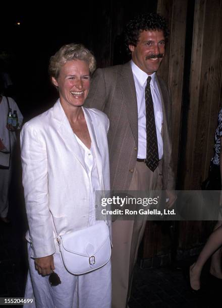 Actress Glenn Close and boyfriend John Starke attend the "Twelfth Night or What You Will" Off-Broadway Play Performance on July 9, 1989 at the...