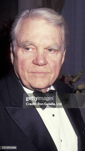 Journalist Andy Rooney attends 44th Annual Writer's Guild of America Awards on March 22, 1992 at the Waldorf Hotel in New York City.