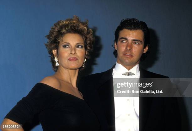 Actress Raquel Welch and son Damon Welch attend the 39th Annual Primetime Emmy Awards on September 20, 1987 at Pasadena Civic Auditorium in Pasadena,...