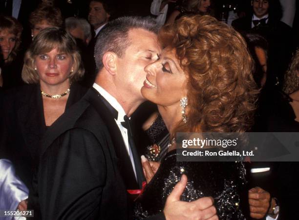 Martin von Haselberg and actress Sophia Loren attend the "Valentino: Thirty Years of Magic" Retrospective Gala on September 22, 1992 at the 67th...
