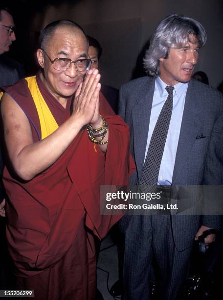 His Holiness the XIV Dalai Lama and actor Richard Gere attend the New York Lawyers Alliance for World Security Annual Peace Award Salute to His...