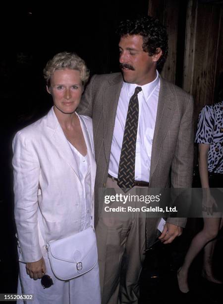 Actress Glenn Close and boyfriend John Starke attend the "Twelfth Night or What You Will" Off-Broadway Play Performance on July 9, 1989 at the...