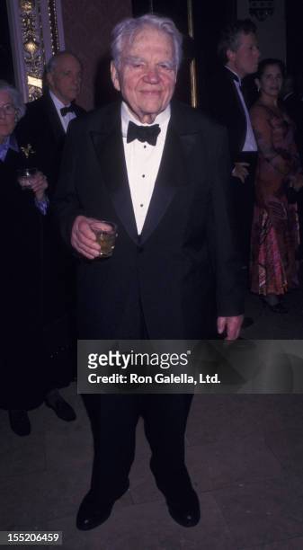 Journalist Andy Rooney attends Landmark Conservancy A Salute To Living Landmarks Gala on November 6, 2002 at the Plaza Hotel in New York City.