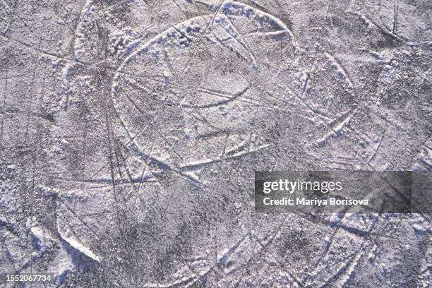 abstract ice rink surface background. - scratched ice stock pictures, royalty-free photos & images