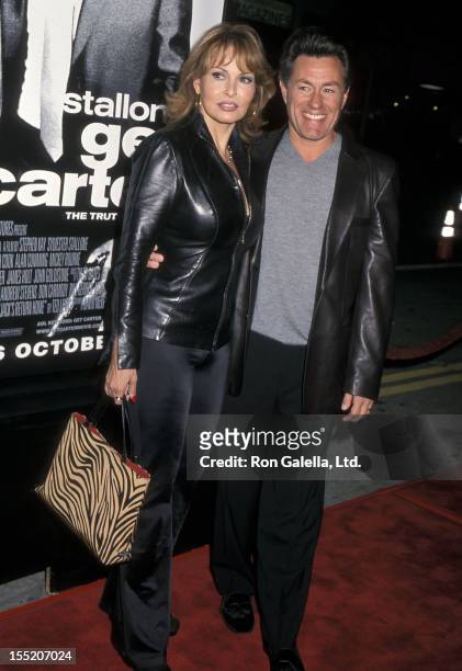 Actress Raquel Welch and husband Richard Palmer attend the "Get Carter" Westwood Premiere on October 4, 2000 at Mann Bruin Theatre in Westwood,...