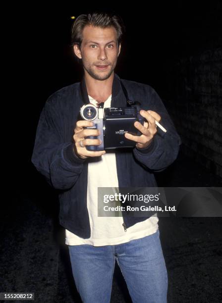 Actor Christian Slater attends the "Malice" Beverly Hills Premiere on September 29, 1993 at the Academy Theatre in Beverly Hills, California.