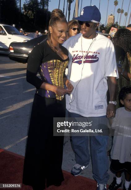 Singer Janet Jackson and hip-hop star Sean "Puffy" Combs attend the 1999 Source Hip-Hop Music Awards on August 18, 1999 at the Pantages Theatre in...