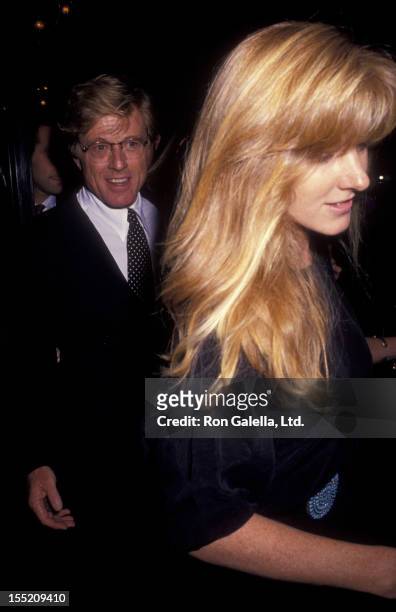 Actor Robert Redford and daughter Shauna Redford attend the premiere of "A River Runs Through It" on October 8, 1992 at the Ziegfeld Theater in New...