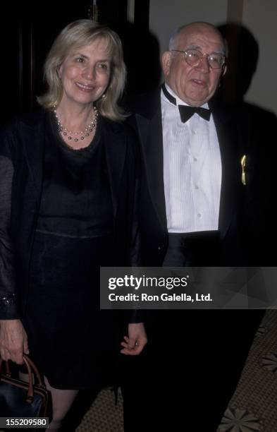 Actor Ed Asner and Cindy Gilmore attend 45th Annual Thalians Ball on October 7, 2000 at the Century Plaza Hotel in Century City, California.