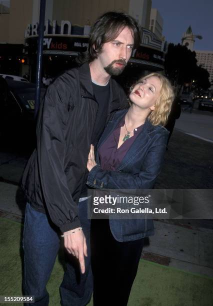 Comedian Tom Green and actress Drew Barrymore attend the "Freddy Got Fingered" Westwood Premiere on April 18, 2001 at Mann Village Theatre in...