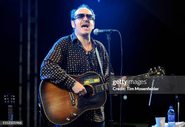 Elvis Costello performs during Bonnaroo 2009 on June 13, 2009 in Manchester, Tennessee.