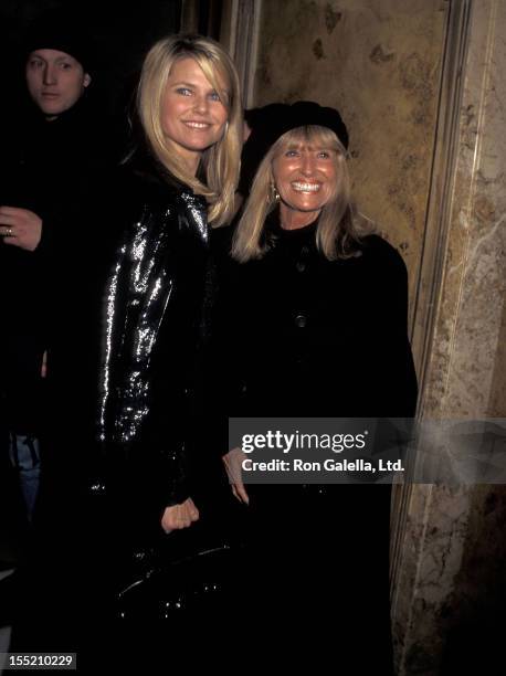 Model Christie Brinkley and mother Marge Brinkley attend Eartha Kitt's Cabaret Concert Performance on January 4, 1996 at Cafe Carlyle in New York...