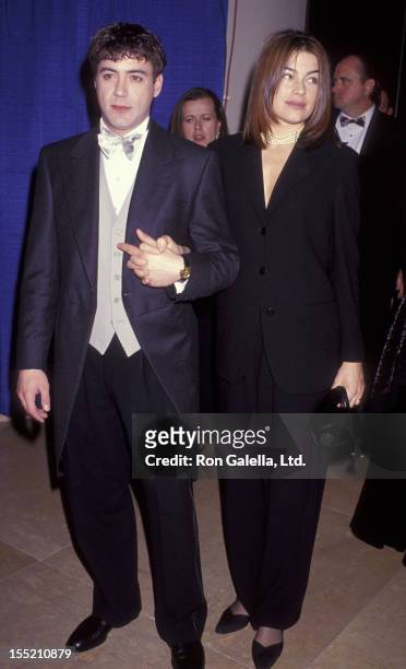 Actor Robert Downey Jr. And wife Deborah Falconer attend 50th Annual Golden Globe Awards on January 23, 1993 at the Beverly Hilton Hotel in Beverly...