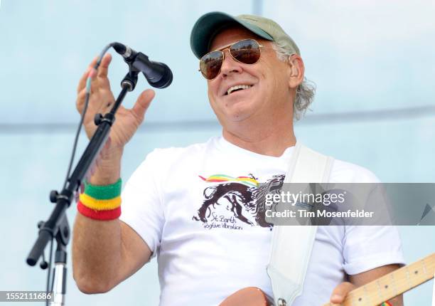 Jimmy Buffett performs with Ilo and the Coral Reefer Allstars during Bonnaroo 2009 on June 13, 2009 in Manchester, Tennessee.