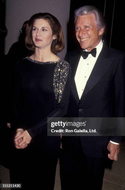 Actress Stephanie Zimbalist and actor Efrem Zimbalist Jr. Attend 48th Annual Golden Globe Awards on January 19, 1991 at the Beverly Hilton Hotel in...