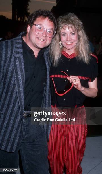 Actor Stephen Furst and wife Lorraine Wright attend the premiere of "Dream Team" on April 4, 1989 at Universal Studios in Universal City, California.