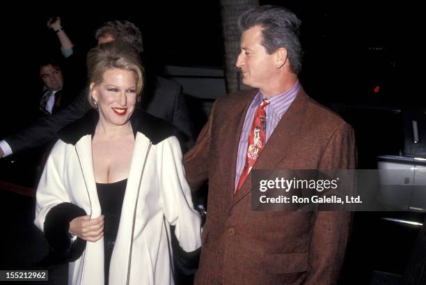 Singer Bette Midler and husband Martin von Haselberg attend the "For the Boys" Beverly Hills Premiere on November 14, 1991 at the Academy Theatre in...