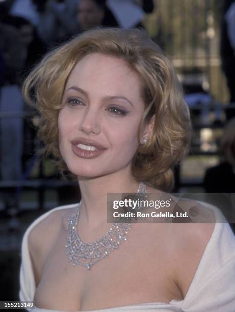 Actress Angelina Jolie attends Fifth Annual Screen Actor's Guild of America Awards on March 7, 1999 at the Shrine Auditorium in Los Angeles,...