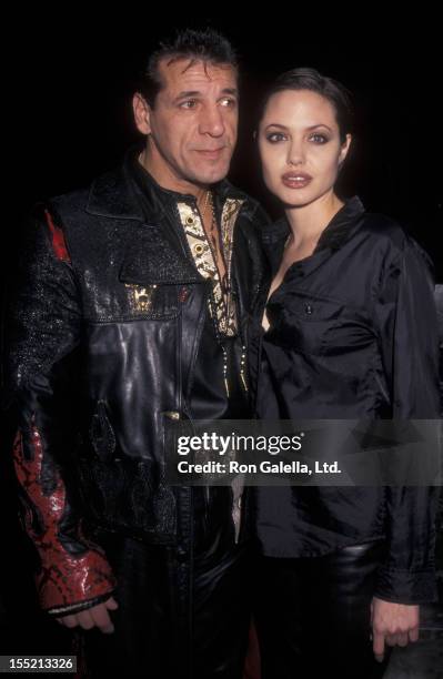 Chuck Zito and actress Angelina Jolie attend the screening of "Gia" on January 28, 1998 at the Equitable Center in New York City.