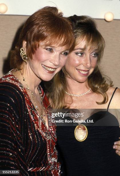 Actress Shirley MacLaine and daughter Sachi Parker attend the 31st Annual Thalians Ball on October 11, 1986 at Century Plaza Hotel in Los Angeles,...