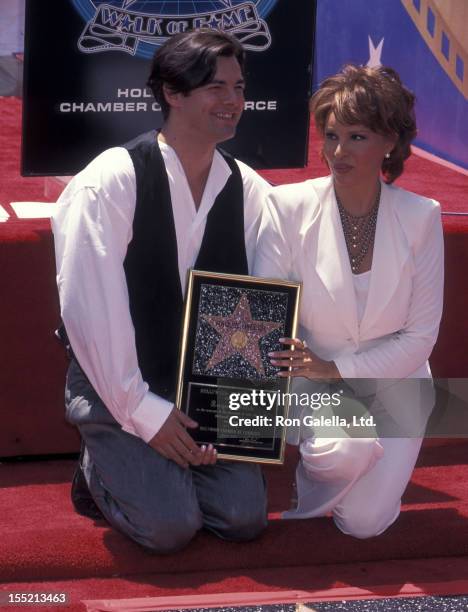 Actress Raquel Welch and son Damon Welch attend the Hollywood Walk of Fame Star Salute to Raquel Welch on June 8, 1996 at 7021 Hollywood Boulevard in...