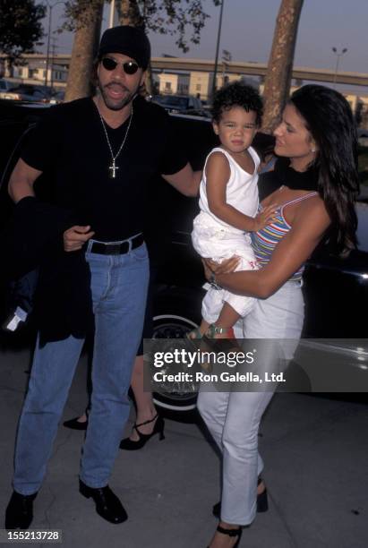 Musician Lionel Richie, Myles Richie and Diane Alexander attend Ringling Brothers Circus Variety Club Children's Charity Benefit on July 25, 1996 at...