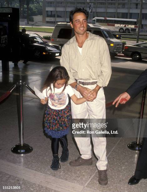 Matt Lattanzi and daughter Chloe Lattanzi attend the "Home Alone 2: Lost in New York" Century City Premiere on November 15, 1992 at Cineplex Odeon...