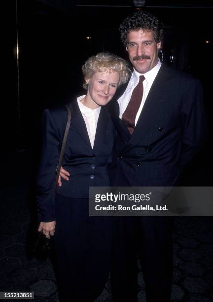 Actress Glenn Close and boyfriend John Starke attend the "Black Rain" New York City Premiere on September 18, 1989 at Loews Astor Plaza in New York...