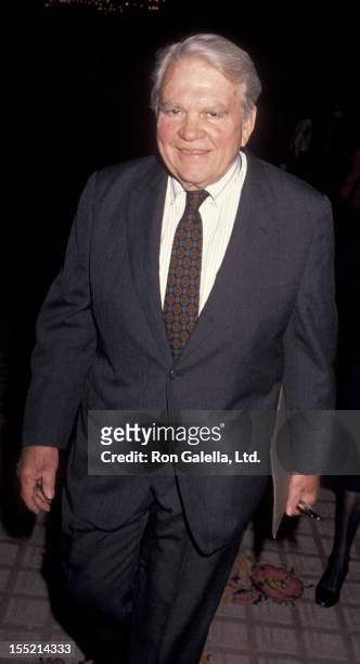 Journalist Andy Rooney attends Constitution Dinner on May 7, 1990 at the Century Plaza Hotel in Century City, California.