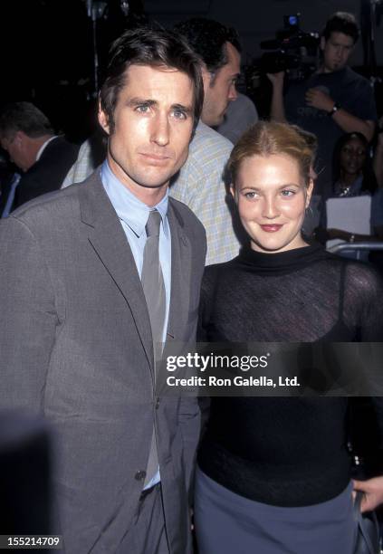 Actor Luke Wilson and actress Drew Barrymore attend the "Blue Streak" Westwood Premiere on September 13, 1999 at Mann Village Theatre in Westwood,...