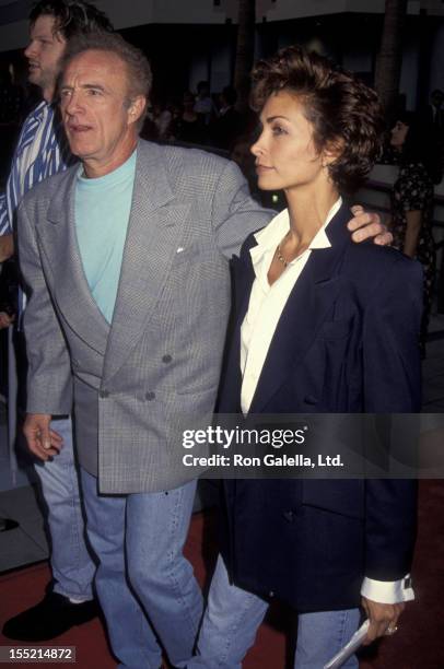 Actor James Caan and Ingrid Hajek attend the screening of "So I Married An Axe Murderer" on July 28, 1993 at the Galaxy Theater in Hollywood,...