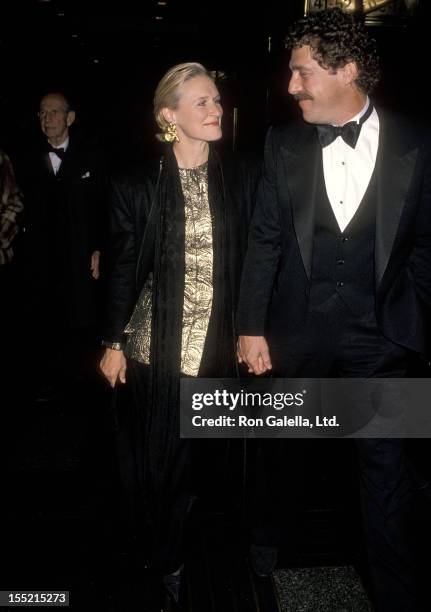 Actress Glenn Close and boyfriend John Starke attend the "3 Penny Opera" Opening Night Performance on November 5, 1989 at the Lunt-Fontanne Theatre...