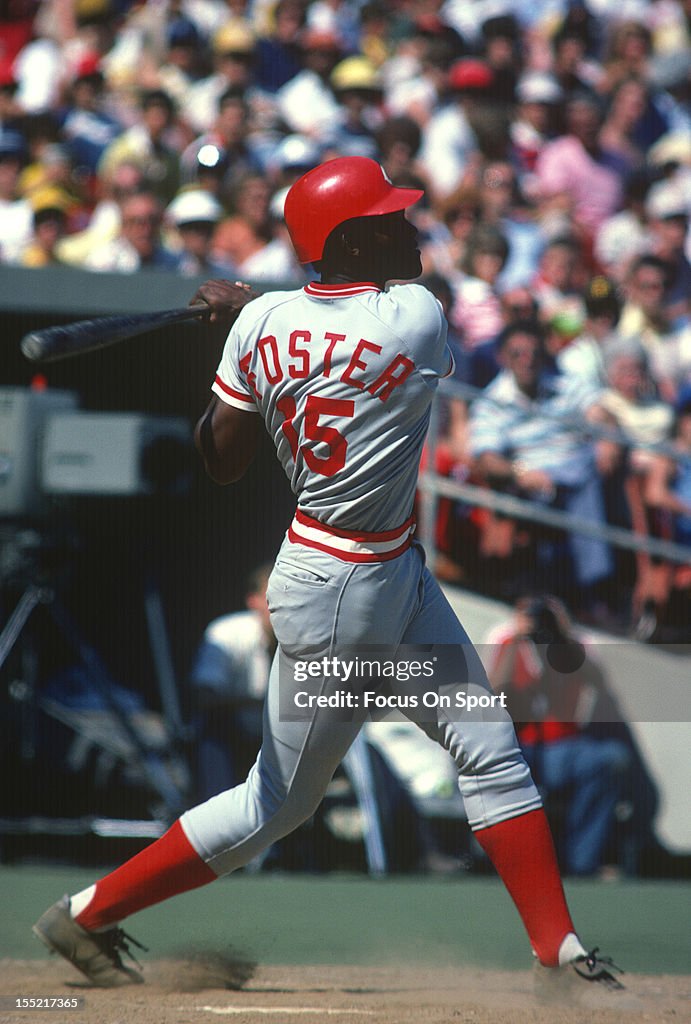 George Foster Reds George Foster of the Cincinnati Reds bats against the Pittsburgh ...