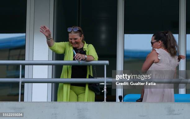 Cristiano Ronaldo's mother Dolores Aveiro before the start of the Pre-Season Friendly match between Celta Vigo and Al Nassr at Estadio Algarve on...