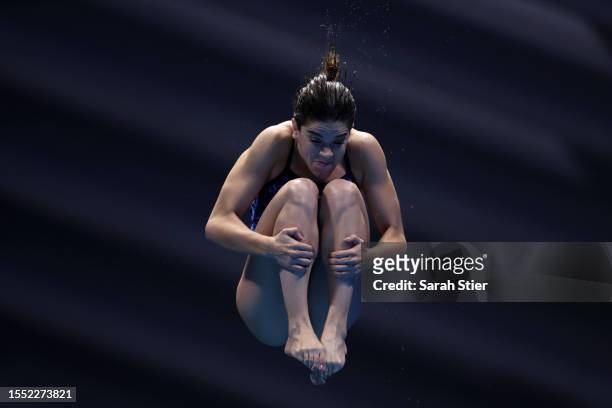 Alejandra Orozco Loza of Team Mexico competes in the Women's 10m Platform Preliminaries on day five of the Fukuoka 2023 World Aquatics Championships...