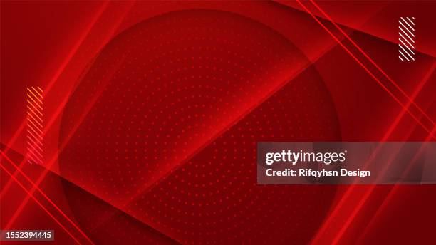 ilustraciones, imágenes clip art, dibujos animados e iconos de stock de fondo abstracto de círculo geométrico de tecnología de color rojo neón. fondo futurista moderno - fondo rojo