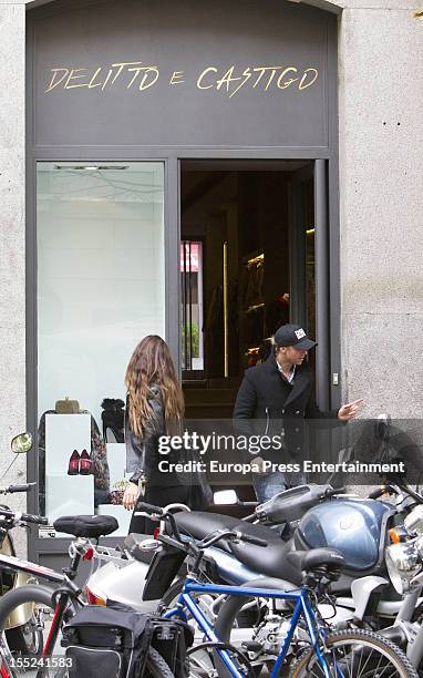 Former Real Madrid football player Guti and his girlfriend Romina Belluscio are seen on November 2, 2012 in Madrid, Spain.