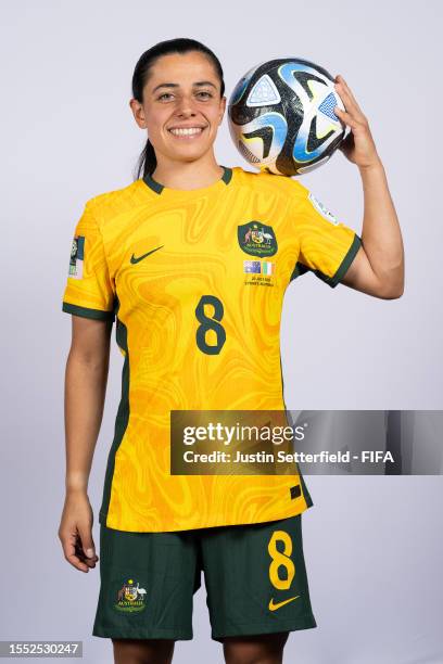 Alex Chidiac of Australia poses for a portrait during the official FIFA Women's World Cup Australia & New Zealand 2023 portrait session on July 17,...