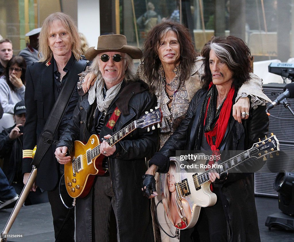 Members Of Aerosmith Tom Hamilton Brad Whitford Steven Tyler And members-of-aerosmith-tom-hamilton-brad-whitford-steven-tyler-and