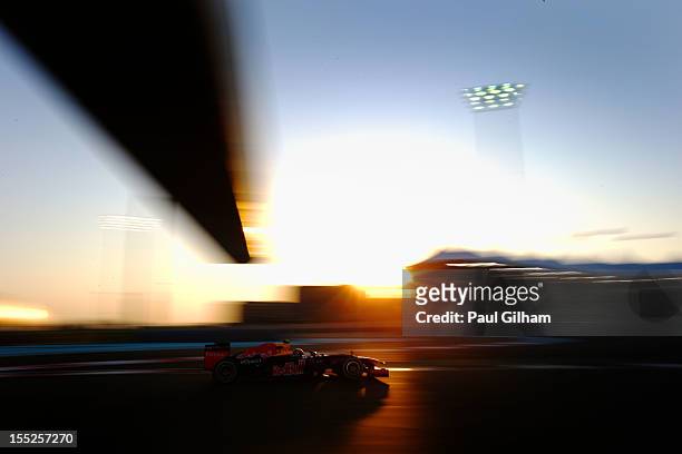 Mark Webber of Australia and Red Bull Racing drives during practice for the Abu Dhabi Formula One Grand Prix at the Yas Marina Circuit on November 2,...