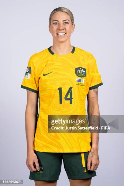 Alanna Kennedy of Australia poses for a portrait during the official FIFA Women's World Cup Australia & New Zealand 2023 portrait session on July 17,...