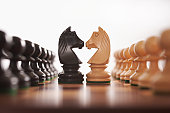 chess two rows of pawns with knight challenge centre