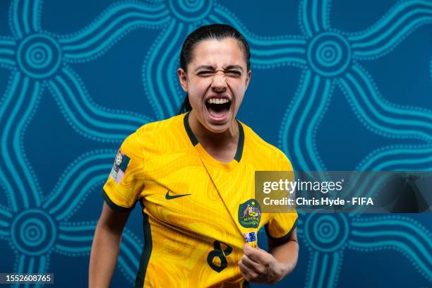 Alex Chidiac of Australia poses for a portrait during the official FIFA Women's World Cup Australia & New Zealand 2023 portrait session on July 17,...