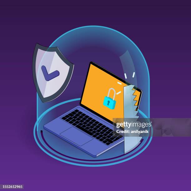 data breach - cloud security stock illustrations