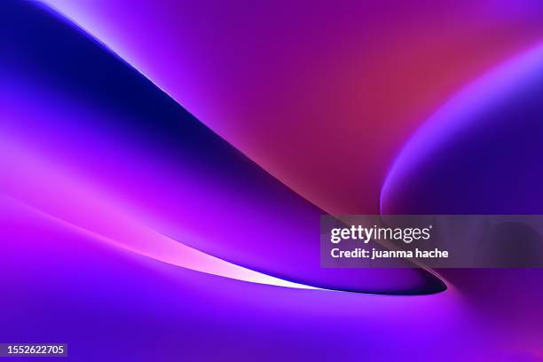 3d render of an abstract holographic purple sculpture - purple stock pictures, royalty-free photos & images