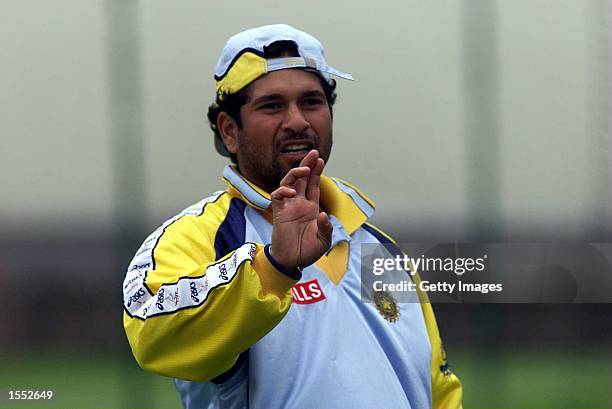 Sachin Tendulkar of India during Indian nets before tomorrow cricket world cup match against England at Edgbaston, Birmingham Mandatory Credit:...