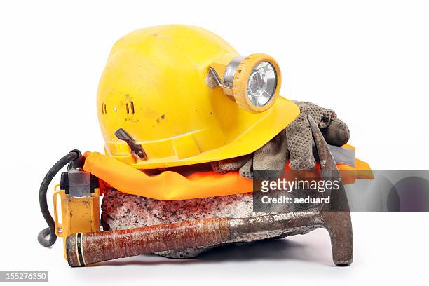 underground safety gear - mining hats stock pictures, royalty-free photos & images