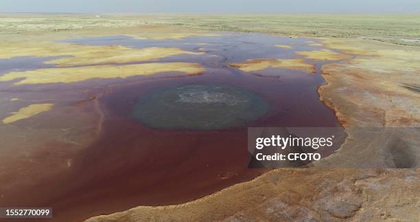 Ayn Spring MANGYA, CHINA - JULY 21, 2023 - An eye-shaped Aiken spring is seen in ...