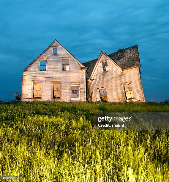 the old family homestead - sunken stock pictures, royalty-free photos & images
