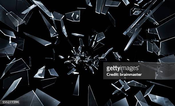 shattering window glass - glass material stock pictures, royalty-free photos & images